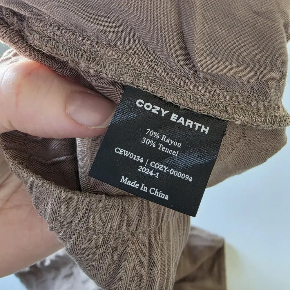 Cozy Earth Lounge Pants Mens Large Brown Sweatpants Rayon Tencel Relaxed